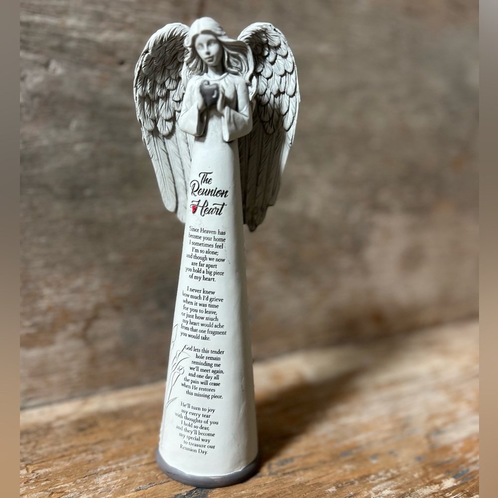 Gray Angel Figurine with Poem